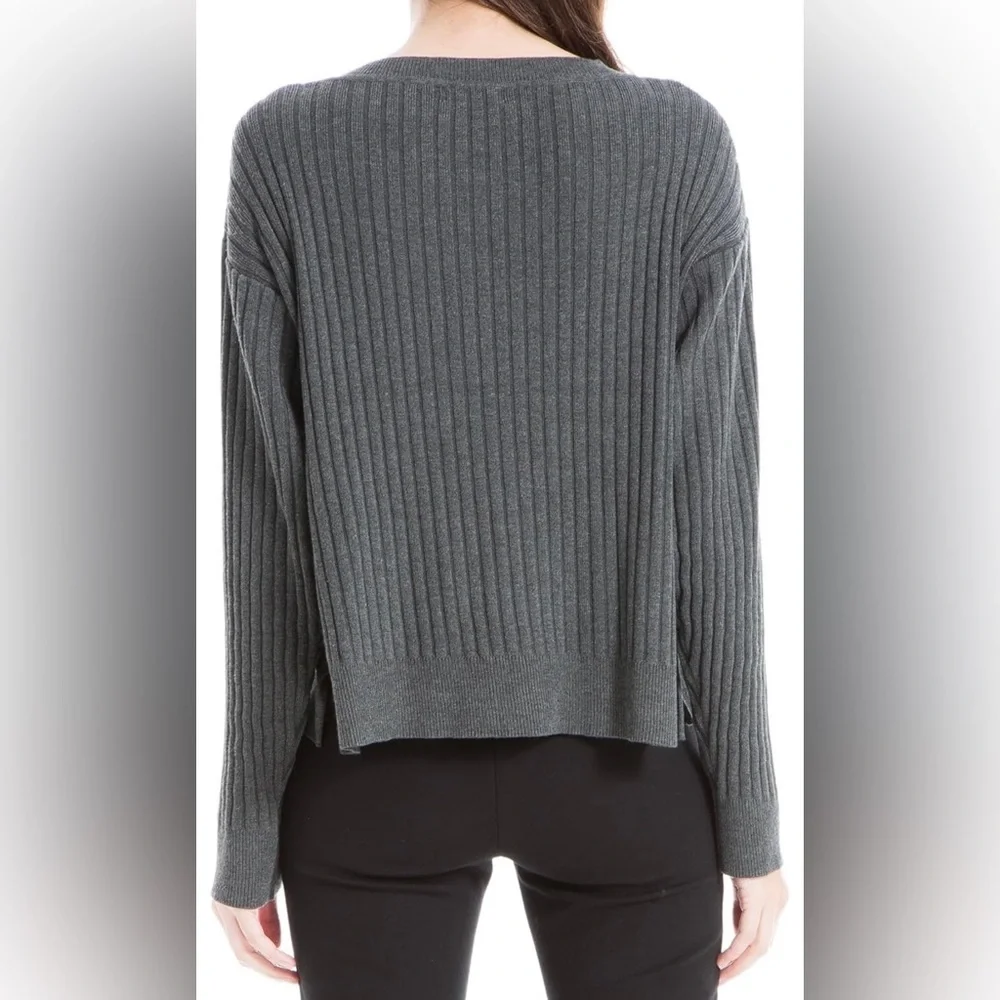 Max Studio Ribbed Sweater Grey Size Small - Picture 3 of 6